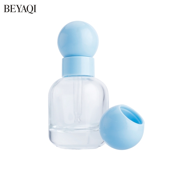 Custom Printing Refillable Cylinder Cosmetic Glass Dropper Bottle Transparent 30ml Recyclable Material