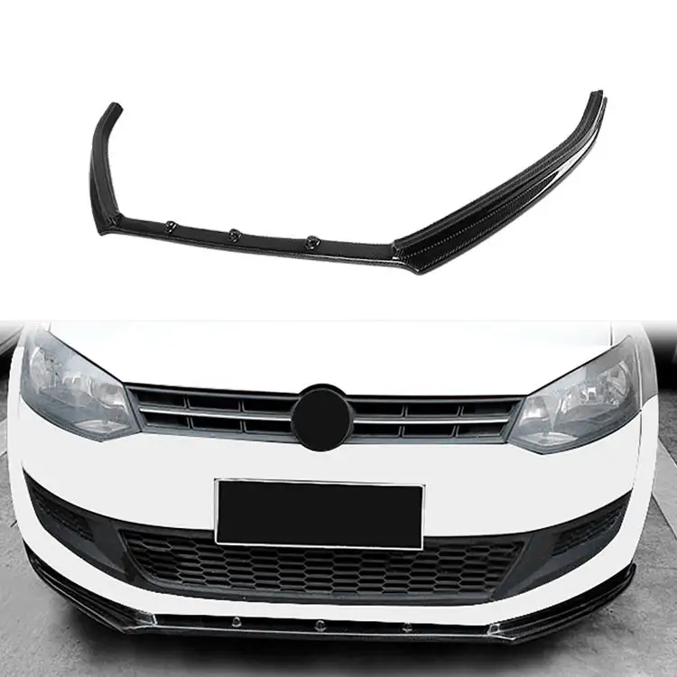 O tarzı ön Splitter dudak Volkswagen Polo için karbon Fiber ön tampon VW 2011 için otomobil parçaları