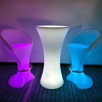 Meubles de bar lumineux créatifs à LED, table et chaises à cocktails illuminées, décor portable rechargeable et étanche