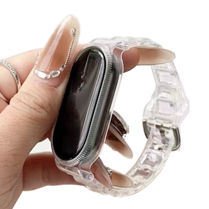 Mode 2 en 1 Bracelet de remplacement en TPU Transparent + étui de <span class=keywords><strong>montre</strong></span> pour Huawei Watch <span class=keywords><strong>Band</strong></span> <span class=keywords><strong>Honor</strong></span> 6 <span class=keywords><strong>7</strong></span> 8 9 - Product Image 1