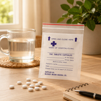 Sacs refermables médicaux personnalisés réutilisables et inscriptibles en LDPE transparent, pochettes à pilules refermables, enveloppes de distribution pour pharmacies et hôpitaux