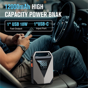 <span class=keywords><strong>D</strong></span>émarreur de voiture 4 en 1 avec compresseur <span class=keywords><strong>d</strong></span>'air 12000mAh Gonfleur de pneus portable Banque <span class=keywords><strong>d</strong></span>'alimentation Lumière LED pour voiture Moto Vélo - Product Image 2