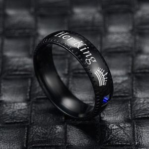 Bagues en Acier Titane Saphir pour Lui et Elle, Bagues de Couple en Acier Inoxydable avec Diamants pour Hommes et Femmes, Bagues de Mariage Inoxydables, Bijoux de Mariage - Product Image 4