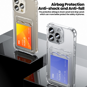 Funda Protectora para Teléfono Toocki a Prueba de Golpes con Tarjetero, Anti-Caídas, con Bolsa de Aire, TPU Flexible para <span class=keywords><strong>iPhone</strong></span> 12-15, Compatible con Carga Inalámbrica - Product Image 3