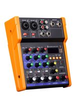 Mixer Audio Profesional G4 4 Kanal dengan Input Gitar Hi-Z, Antarmuka USB Konsol Bluetooth untuk Rekaman