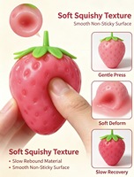 Shangrun Balle Squishy Fraise à Couleurs Changeantes, Réactive à la Lumière, à Remontée Lente, Anti-Stress, Jouet Sensoriel Doux à Presser pour Soulager l'Anxiété