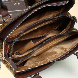 <span class=keywords><strong>Sac</strong></span> seau portable pour femme d'âge moyen gravé à la mode vintage - Product Image 6