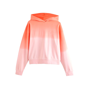 Marca de moda mujer gradiente pulóver Sudadera manga larga con capucha personalizada ropa deportiva de gran tamaño para otoño Boutique lavado ácido - Product Image 1