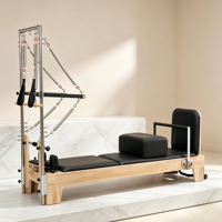 Vente en gros d'usine : Demi-tourneuse de Pilates en bois d'hévéa, équipement de fitness, OEM en vrac