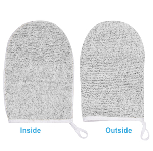 Mitaine de beauté double face en velours doux et fibres de <span class=keywords><strong>bambou</strong></span> pour le démaquillage et le nettoyage quotidiens, avec personnalisation de marque privée - Product Image 3
