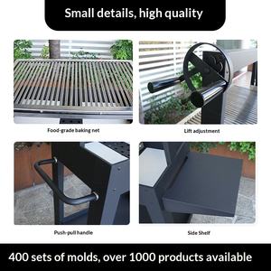 <span class=keywords><strong>Barbecue</strong></span> à charbon de bois multifonctionnel en acier inoxydable avec chaîne de suspension, hauteur réglable et anti-rouille - Product Image 4