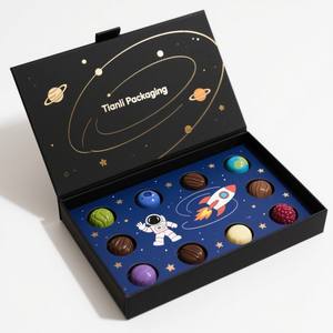 Caja de comida de Impresión digital personalizada al por mayor caja de chocolate con tema de planeta caja magnética con inserto de plástico y cubierta de papel - Product Image 3
