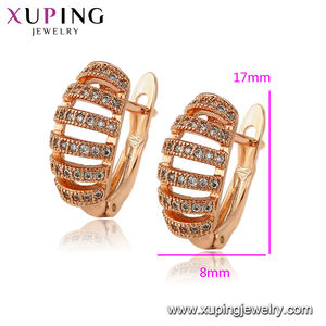 Xuping-pendientes de aro de circón múltiple para mujer, aretes de aro con abalorio, 80866 - Product Image 3