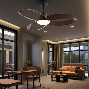 Ventilateur de plafond LED nordique moderne avec 5 pales et éclairage spectre complet pour salle à manger, télécommande incluse - Product Image 5