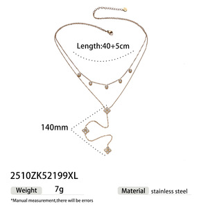 Fashion Four-leaf Clover-shaped Zirconia <strong>Beaded</strong> Pendant <strong>Necklace</strong> Flower Hair Accessory Irregular <strong>Ring</strong> - Product Image 4