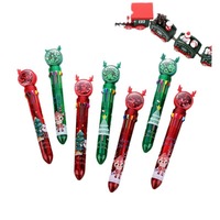 Stylo gel en plastique YJ Noël 10 couleurs, motif de cerf à paillettes de dessin animé, père Noël, coloré, rétractable, 0,7 mm, cadeau pour étudiants de bureau et d'école