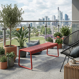 Muebles de Exterior de Aleación de Aluminio Personalizados, Banco de Jardín de Estilo Moderno para Parque, Patio, Cenas al Aire Libre, <span class=keywords><strong>Restaurante</strong></span> - Product Image 2