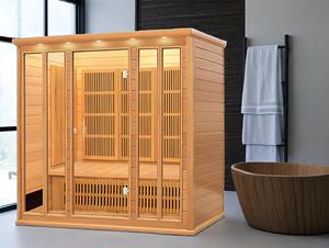 SS-400C in legno miracolo quattro persone calore <span class=keywords><strong>a</strong></span> infrarossi cabina Sauna per il relax in legno massiccio di cedro rosso canadese Hemlock per la casa - Product Image 6