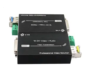 Mini 4K DVI + USB Output Fiber Optic Extender 1080P resolusi Video Stereo Audio + 20KM LC Media Audio