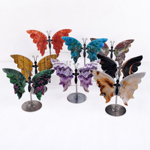 Cristales Curativos Espirituales Naturales al por Mayor, Tallados a Mano, Esculturas de Mariposas de Cristal, Artesanías, Decoración - Product Image 3