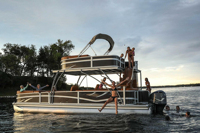 Nouveau bateau ponton en aluminium à double pont de luxe Kindle 40FT pour les fêtes