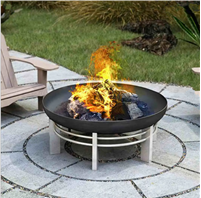 Brasero d'extérieur 4 saisons - Fontaine d'été et poêle à bois d'hiver - Bol rond en acier Corten pour jardin - Product Image 4