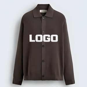 Cardigan Polo Homme Personnalisé OEM Style Old Money, Tricot Fin, Col Boutonné, Couleur Unie, Coupe Décontractée - Product Image 1