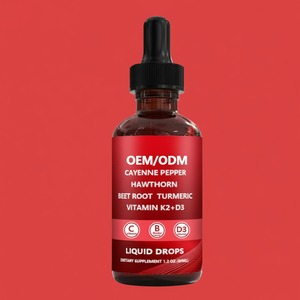 Adulto Oral Líquido Gotas Pepper Extract Hawthorn Berry Vitamina D3 K2 Beterraba Raiz Açafrão para Antioxidante Suporte Imunológico Saúde - Product Image 1