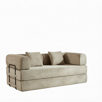 Sofá Modular Comprimido con Estructura de Espuma Completa, Tela de Pana Premium, Estructura Exterior de Acero Inoxidable 304, Fábrica OEM ODM