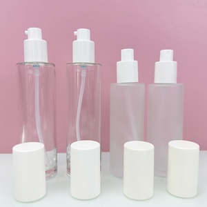 Custom logo 20ml 60ml 100ml Round Empty Skincare Packaging Cosmetic Lotion <b>Pump</b> <b>Bottle</b> Face Serum <b>Bottle</b> with <b>Pump</b> - Product Image 1