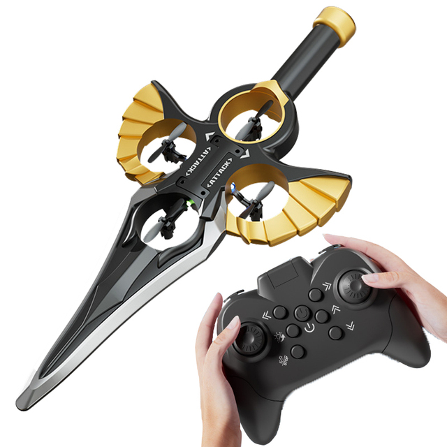 Four-Axis Foam Aircraft Toy Sword Flying Drone Remote-Controlled Stunt Glider Children's Birthday Gift Follow My Function RC