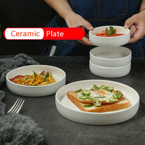 Piatti da portata in ceramica bianca di lusso ecologici sotto glassa piatti profondi di diverse dimensioni per hotel ordine minimo 10 pz - Product Image 6