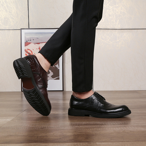 Zapatos clásicos de moda para hombre, calzado Formal, de buena calidad, ligero, piel de terciopelo, Eva, negro, marrón, Oxford - Product Image 6