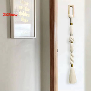 Tapiz de borla con nudo de diseño minimalista, objeto único, colgantes de burbujas, decoración de pared para galería de arte del hogar - Product Image 2