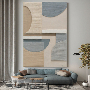 Tối giản tường nghệ thuật màu xanh trắng wabi-sabi phong cách tác phẩm nghệ thuật khách sạn tùy biến lớn màu nâu trừu tượng sơn dầu - Product Image 1