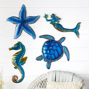 Décoration murale en métal d'été, motif <span class=keywords><strong>tortue</strong></span> de mer, plage, jardin en fer, décoration murale, 600 pièces, Opp coloré, sac/boîte - Product Image 6