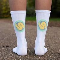 Chaussettes de course personnalisées durables et performantes, échantillon rapide, chaussettes de sport professionnelles pour le basketball, chaussettes de compression personnalisables pour hommes, chaussettes de cyclisme