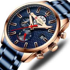Montre à quartz en alliage pour homme, style business, étanche, avec bracelet en acier inoxydable, multifonctionnelle, vente en gros d'usine - Product Image 2