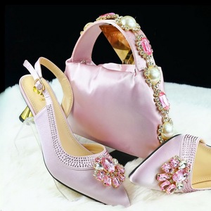 2025 scarpe e borse abbinate scarpe fantasiose da donna con borse a mano scarpe da festa set di borse - Product Image 4