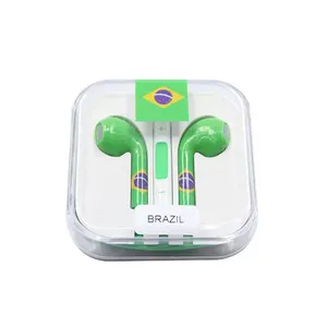 Populer 2022 Piala Dunia Qatar Hadiah Baru Desain Baru dengan Kotak Ritel OEM 3.5Mm Jack Headphone Earphone Kabel untuk Ponsel