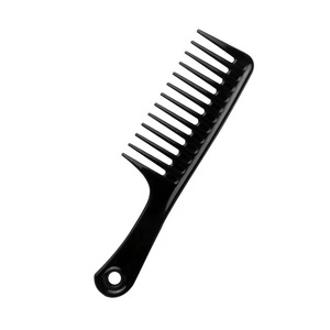 Peigne à dents larges Brosse Cheveux Afro Peigne à dents larges <span class=keywords><strong>V</strong></span> Peigne à manche plat épaissi Grande fleur bouclée - Product Image 5