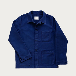 Giacca da lavoro francese da <span class=keywords><strong>uomo</strong></span> personalizzata all'ingrosso, OEM in cotone blu in sguattera per lavoro resistente da lavoro - Product Image 1