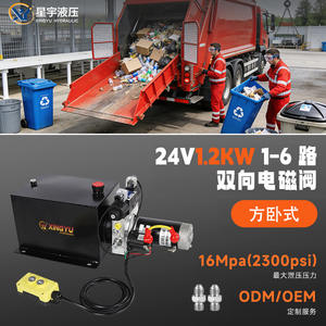 Unité de puissance hydraulique 1,2 kW 24 V pour camions poubelle urbains et ruraux, prête à l'expédition, stock fabricant, pour le traitement des déchets - Product Image 1