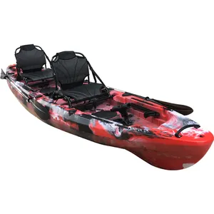 Kayak Sit Double Seat Tandem Kayak 2 Person LLDPE Plastic Sit On Top Kayak With Paddle For Sale