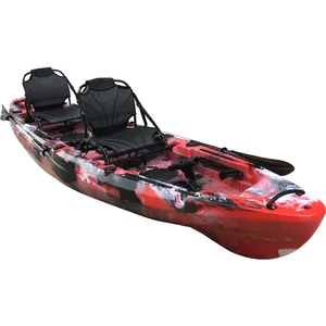 Tándem doble asiento kayak 2 Persona plástico LLDPE sentarse en la parte superior kayak con paleta para venta