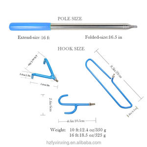 Xinxing Perche télescopique réglable en hauteur en acier inoxydable de 16 pieds avec crochet de récupération et 3 crochets <span class=keywords><strong>pour</strong></span> le disc golf - Product Image 2