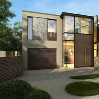 Casa Modular de Construcción Rápida Totalmente Amueblada, Casa Moderna Prefabricada de Cemento y Concreto Precolado para Villa