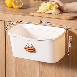 Wholesale Large Capacity Rectangle PP Induction <b>Storage</b> Bucket <b>Hanging</b> Kitchen Trash Can for Cabinet <b>Doors</b> - Product Image 3