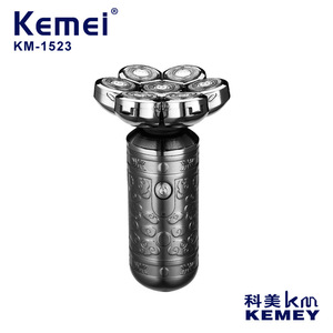 Raseur électrique flottant 4D <span class=keywords><strong>Kemei</strong></span> Km-1523, <span class=keywords><strong>mini</strong></span> portable, 6 lames, corps en alliage, entièrement lavable - Product Image 2