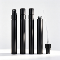 Atomizador de Perfume Portátil Negro Mate de 5ml 10ml, Tubo Recargable de Vidrio, Pulverizador de Perfume de Viaje con Niebla Fina, Personalizado con Serigrafía